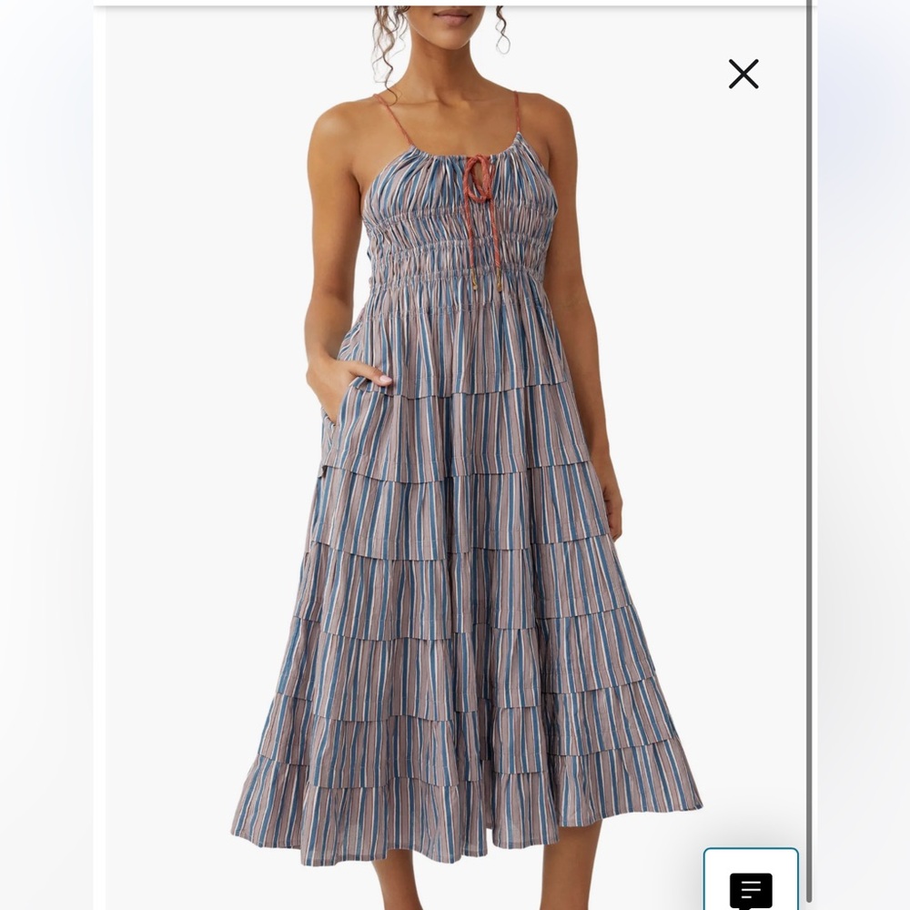 Free People Going Steady Ruffled Maxi Dress (like new)